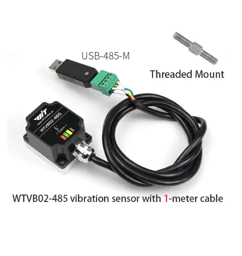 WitMotion WTVB01-485 IPX8 Vibration Sensor 3axis (XYZ) Modbus Vibration Analyzer Displacement(Acceleration +Speed+Amplitude)