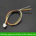 2-50Pcs/lot JST SH 1.0mm Pitch Female Socket Terminal Plug Wire Connector SH 1mm 2 3 4 5 6 Pin 20CM 32AWG Silicone Wires Cable