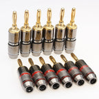 8/12PCS Speaker Banana Plug Connector Monster 24K Gold Plated Copper Speaker Adapter Audio Video Terminal Banana Connectors