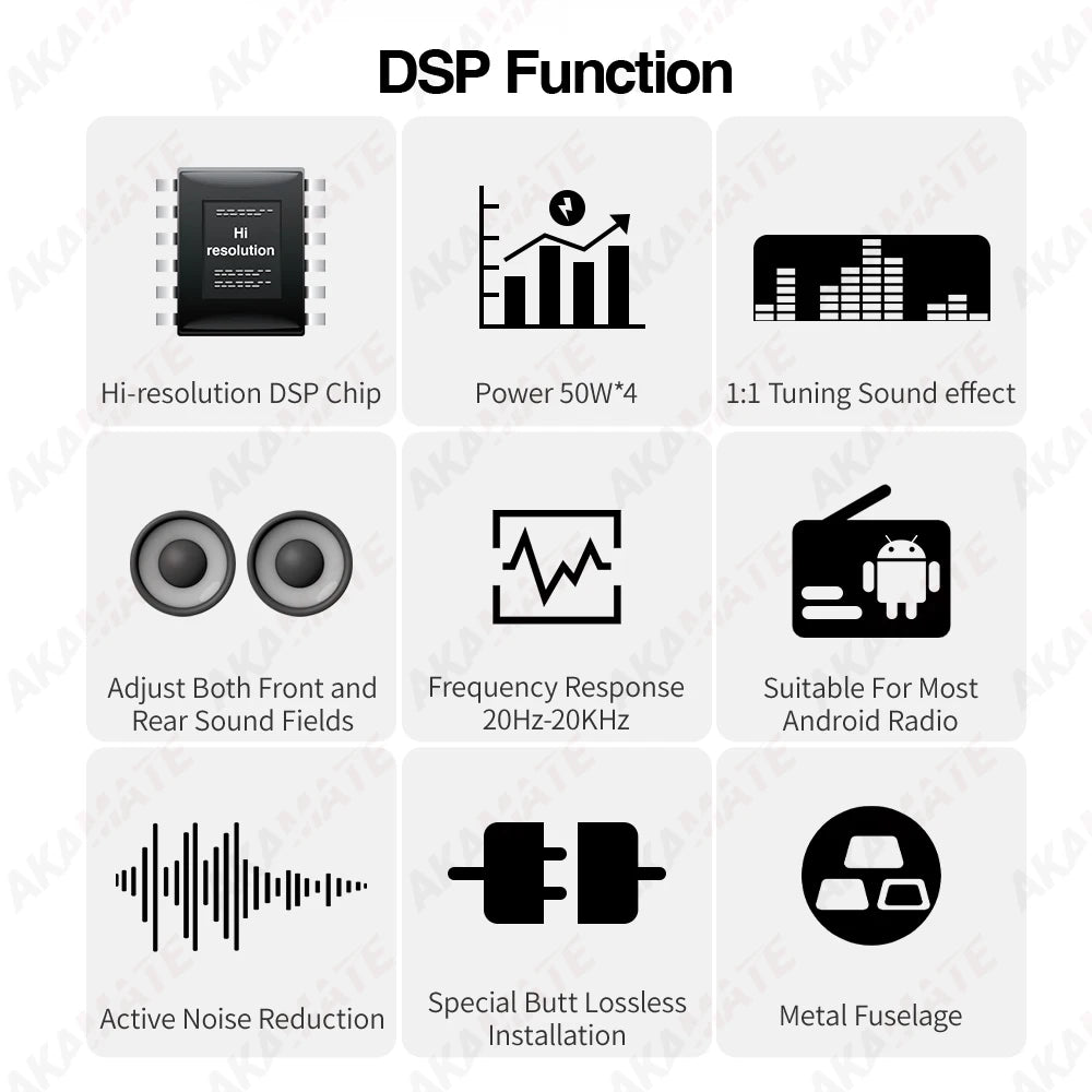 Car Radio Amplifier for Android Radio DSP Non Destructive Modification Speaker Enhance Sound Car Audio Processor 4 Channel