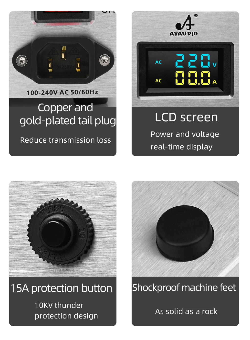 HiFi Power Filter HiFi Lightning Protection Anti-interference PA Audio Power Purifier 220V Dedicated Power Strip