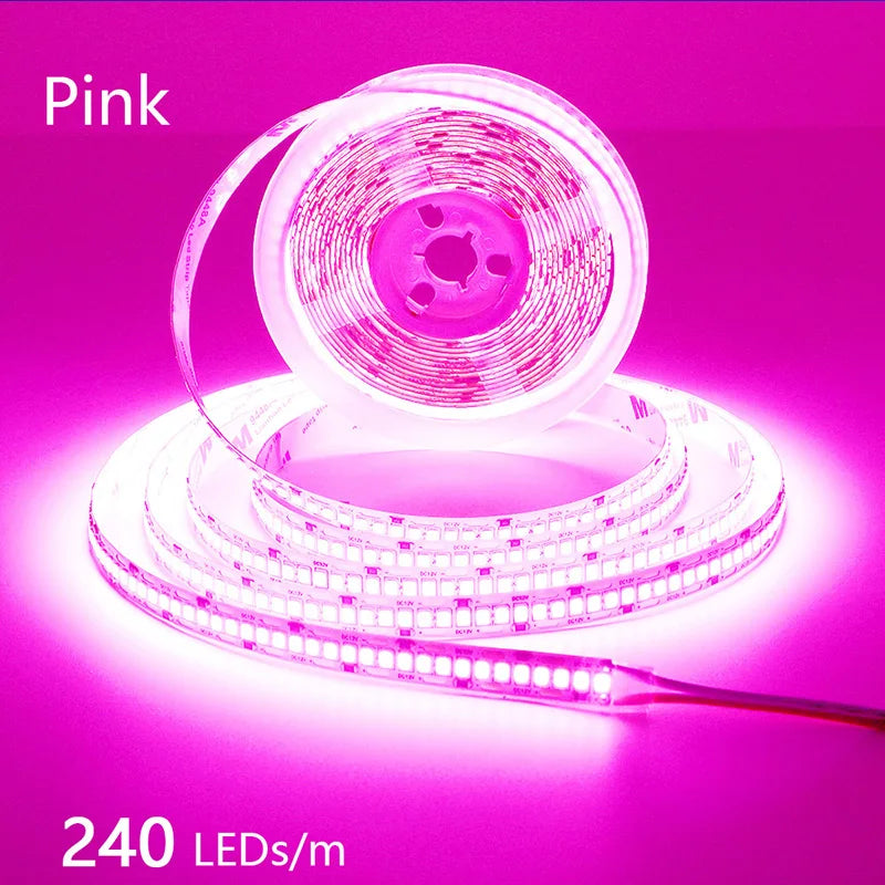240LEDs/m LED Strip 2835 DC12V 24V Home Light Strip 5M 1200LEDs High Light Red Green Blue Flexible And Cuttable Soft Lamp Bar