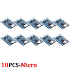 USB Type-C TP4056 Charging Modules 5V 1A 18650 Lithium Battery Charger Board with Protection Features Micro USB/Type C Interface