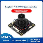 IMX477 IR-CUT Camera Module 90° FOV 12.3MP Camera For Raspberry Pi 4/5/CM4/CM5/Zero 2 W For Jetson Nano/Orin-New