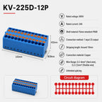 1Pc Wire Electrical Cable Connectors Plug-in Terminal Block PTFIX 2.5mm² Splitter Spliceable DIN-Rail Mounting Junction Box Too