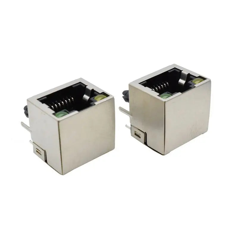 10P Network Interface Connector LED Light Network Port Female Socket RJ45 Network Socket with Light 8P8C Network Port Connector