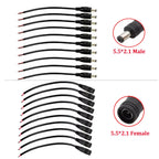 DC Power Connector Pigtail Barrel Plug Cable 2.1mm X 5.5mm Male Female 15CM For IP Camera Power Supply Adapter LED Strip