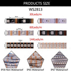 DC5V WS2812B WS2813 Individually Addressable RGBIC Led Strip DC12V WS2811 WS2815 5050 30/60/144Pixels/Leds/m Smart LED Light