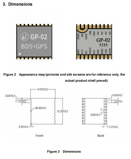 2Pcs/1pc GP-01 GP-02 Kit GPS+BDS Beidou Dual Mode Timing Satellite Positioning Navigation Module BG02-T Development Board