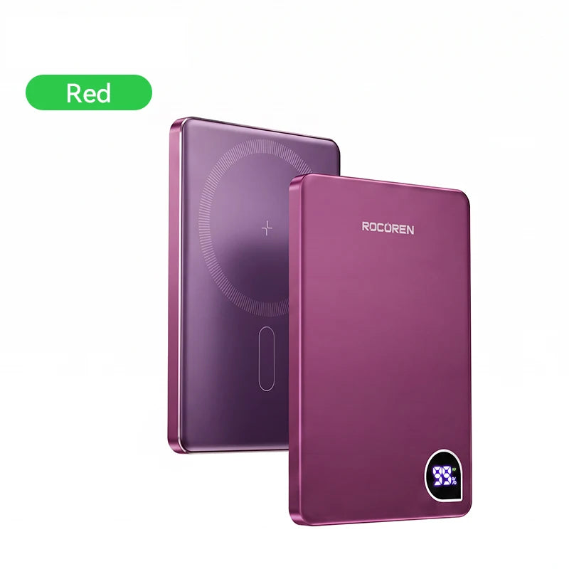 Rocoren 10000mAh Magnetic PowerBank Fast Charging 5000mAh Power Bank Portable Wireless Charger Battery For iPhone 18 17 Pro Max