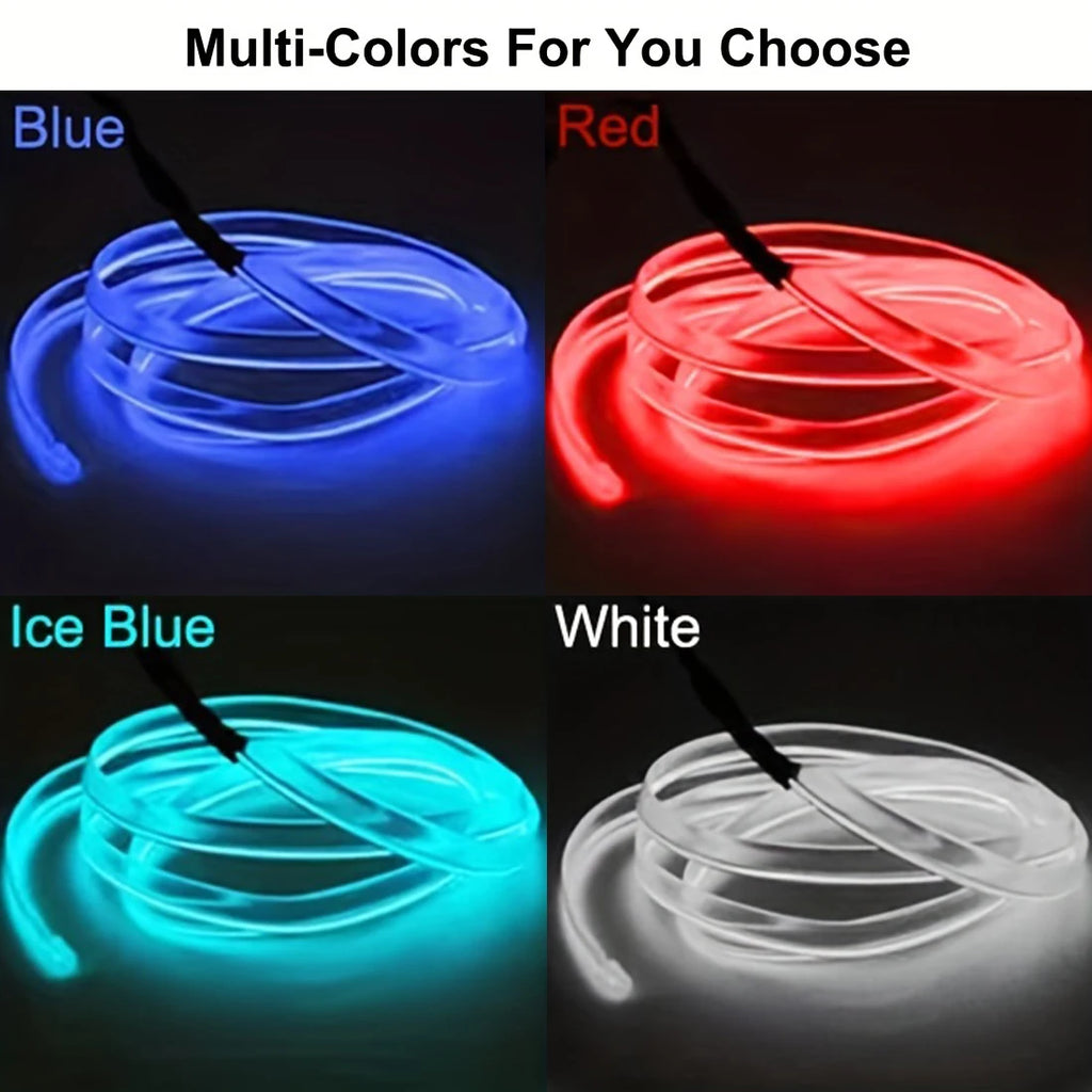 5m Neon LED Car Interior Lighting Strips 5V DIY Flexible EL Cold Light Line Tube Car Interior Decoration Lamp USB Strip