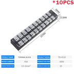 10PCS 600V 15A Barrier Strip Terminal Block Wire Connector TB-1503 TB1504 TB1505 TB1506 TB-1510 TB-1512 TB-2503-2504-2506-2508