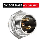 GX16 Gold Plated Butt TYPE Wire Connector 2/3/4/5/6/7/8/9/10 Pin soldering Male&Female Socket Plug Aviation Fixed Connectors