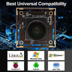ELP 16MP Wide Angle USB Camera Module with 170degree Fisheye Lens 4K IMX298 Sensor Embedded Industrial Camera for Security