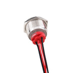1 pc 22mm19mm16mm Waterproof Metal Push Button Switches With 4 Wires 165mm 1NO Red Green Blue 12-24V High Momentary latching