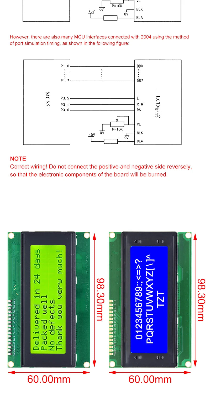 LCD 1602 2004 Module Blue Green Screen For Arduino LCD 16x2 20X4 Character UNO R3 Mega2560 Display PCF8574T IIC I2C Interface