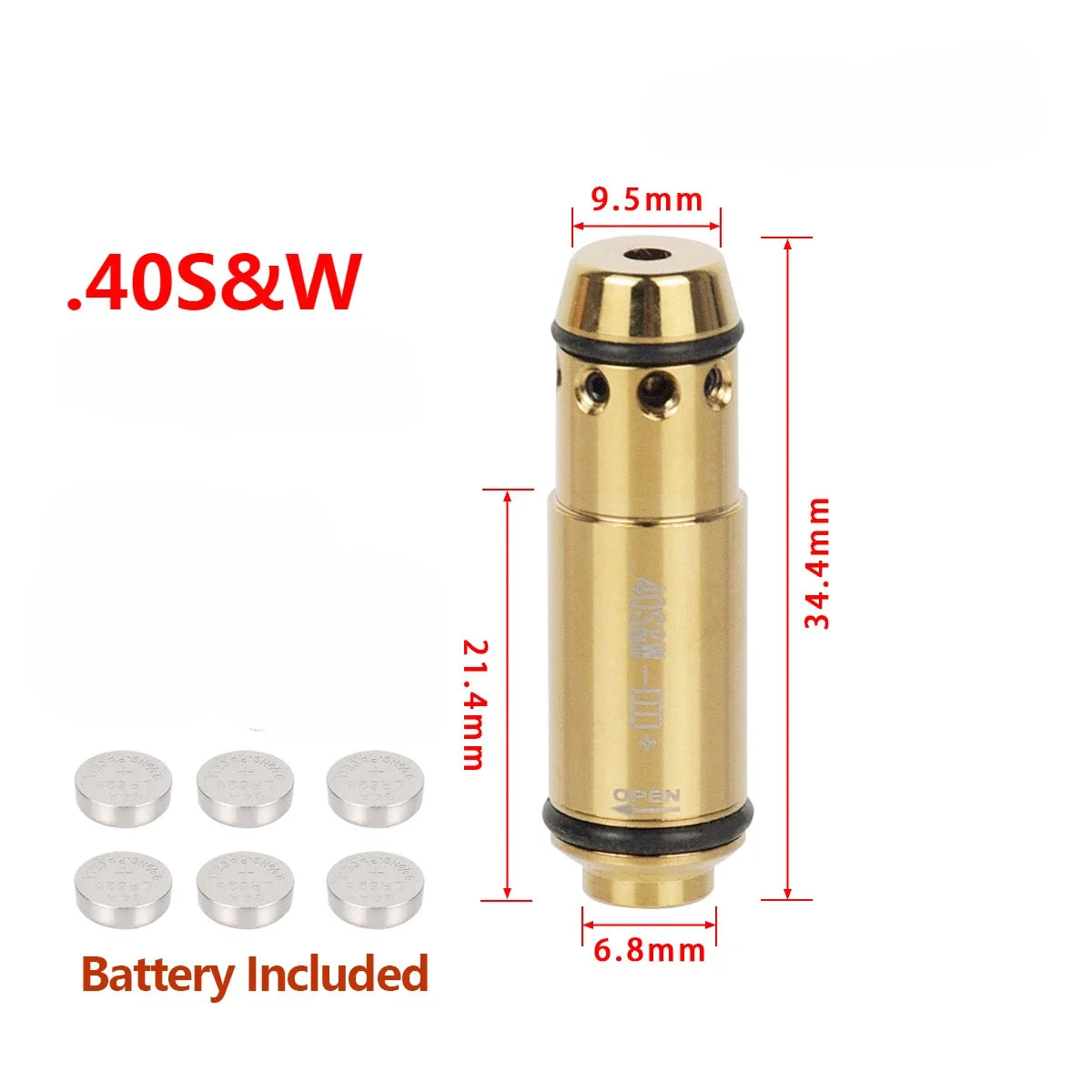 Tactical 9mm Red Dot Laser Training Bore Sight 9x19mm/380ACP/40S&W/223Rem Laser Training Bullet Dry Fire Laser Trainer Cartridge