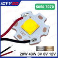 20W 40W High Power LED 5050 7070 Bead Diode 3V 6V 12V With Cable Suitable For Flashlight Parts Bicycle Car Headlight Accessories