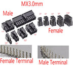 10sets MX3.0 3.0mm Pitch Micro-Fit 3.0 Connector Housing 2*1/2/3/4/5/6/8/10/12 Pin Male shell + Terminal Molex 43030 2P/3P/4P/5P