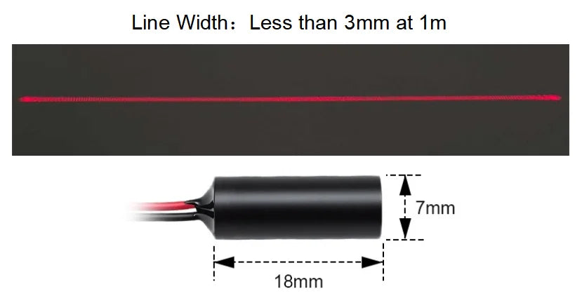 Compact Red Line Laser Diode Module 635nm D7mm 0.5mW 1mW 5mW 10mW 3V High-Accuracy Industrial Grade for Woodworking Machinery