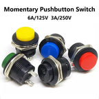 5/20Pcs Round-shape Push Button Switch ON OFF 2Pin ON-OFF R13-507 16mm Momentary Electric Power Switch R13 507 Switches