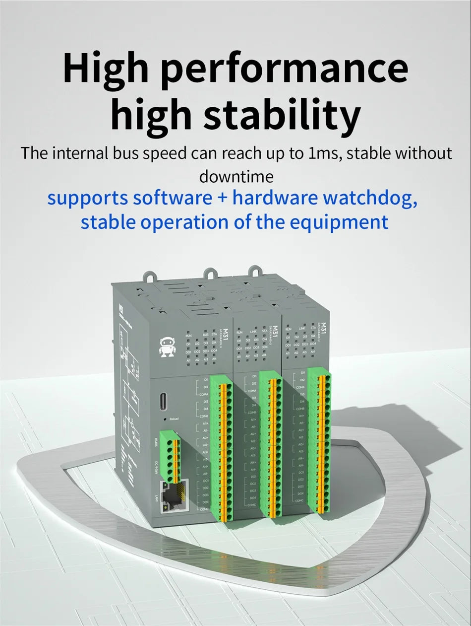 RS485 RJ45 DI/DO/AO/AI Distributed Remote IO Module CDEBYTE M31-U Series Modbus NEW Version Support PNP NPN DIP Free Splicing