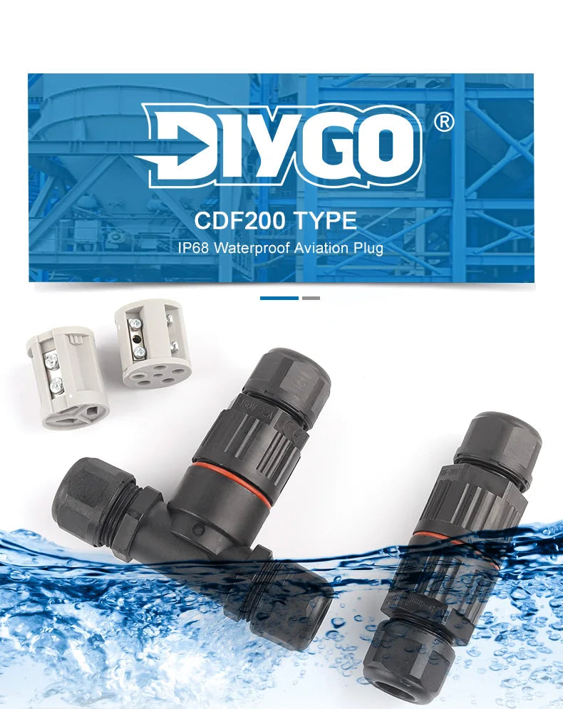 1Pcs I & T Shape Wire Connector 2/3/5 Pin Waterproof Connectors Fast Screw Connection Push-in Terminals Electric Junction Box
