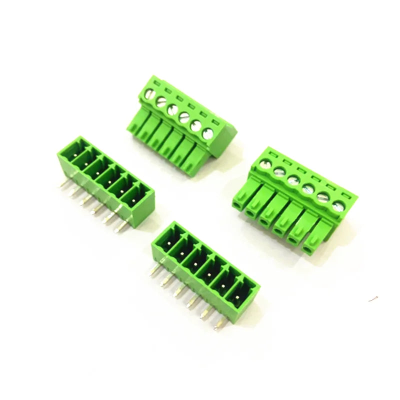 5pairs of plug-in terminal blocks 15EDG-3.81mm with a spacing of 3.5mm green Phoenix connector PCB solder board connector