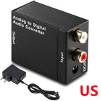 ADC Analog To Digital Audio Converter RCA to Optical Toslink Audio Adapter Analog Digital Fiber Toslink Coaxial Audio Converter