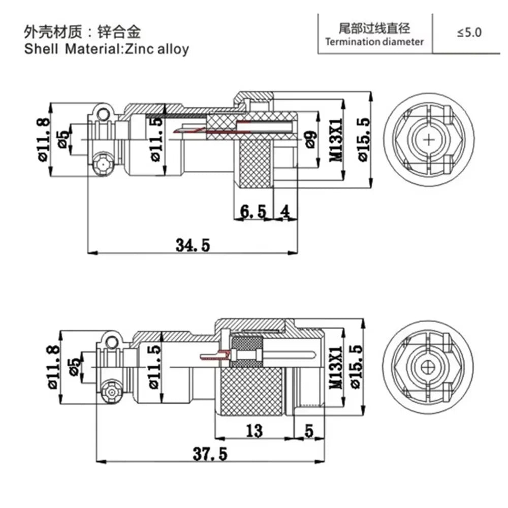 GX12 GX16 GX20 2/3/4/5/6/7/8/9/10 Pin Male Female Butting Wire Cable Circular Aviation Socket Plug Panel Connector Dropshipping