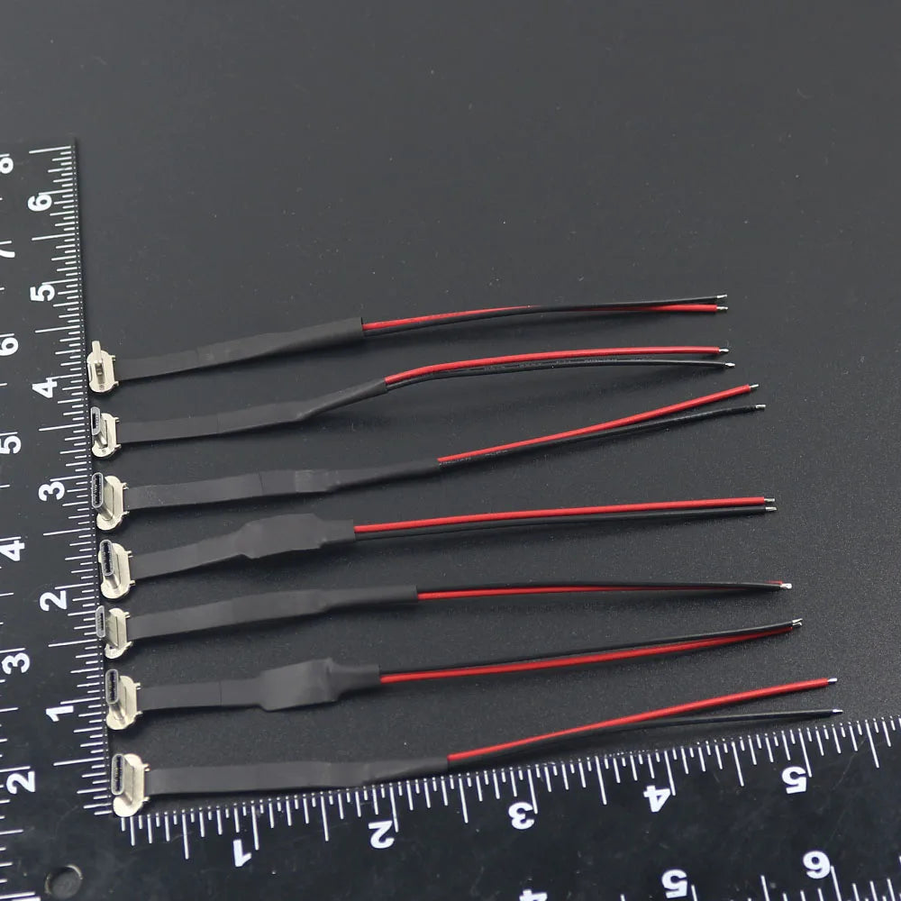 1PC Type-C Micro USB Connector FPC 2Pin 3Pin R1 EK Decryption Welding Wire Flat Cable Male  Fast Charge Wire Extention For Phone
