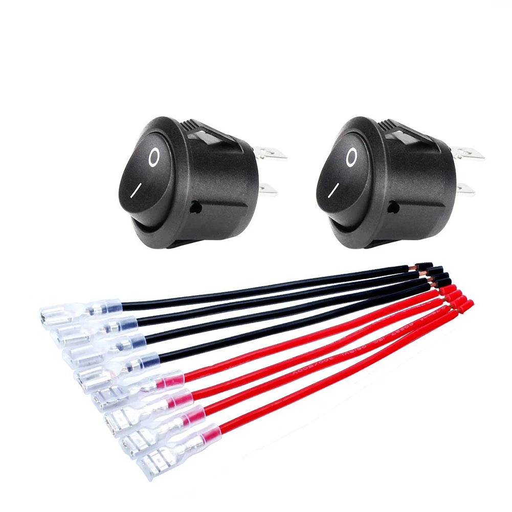 5/10PCS ON/Off Round Rocker Switches SPST 20mm Mini 12 Volt DC Mini Circle Toggle Switch 12V for Car Automotive RV 2 Pin