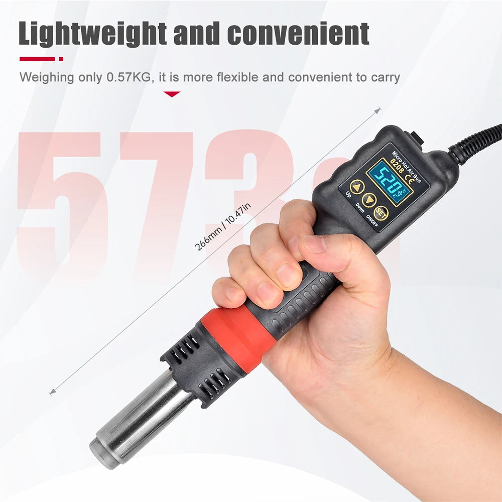 JCD Micro 750W Hot Air Gun Soldering Welding Rework Station with LCD Digital Display All-in-one Heat Gun for BGA IC Soldering Tools