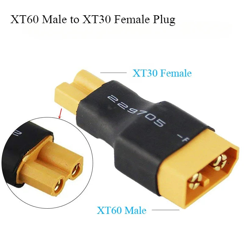 XT30 To XT60 Male/Female RC Lipo Battery Adapter 10CM Cable 16AWG Silicone Wire for FPV RC Car Accessories CineLog35 Drone Parts