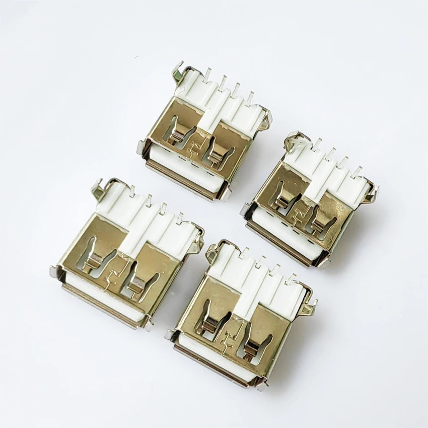 10/30/50PCS USB 2.0 4Pin A Type Female Socket Connector G54 2 Feet 90 Degree Data Transmission Charging
