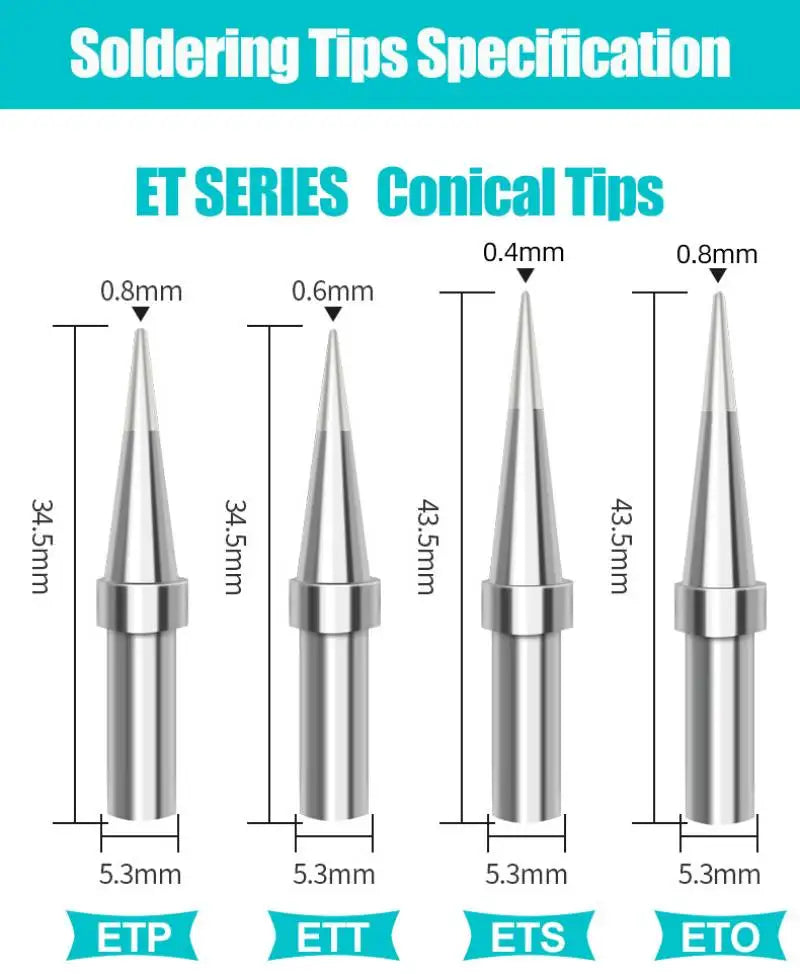 Weller ET Series ETD ETB ETA Soldering Iron Tip Copper Lead-Free for WES50 51 Soldering Station Welder For PES51 LR21 Handles