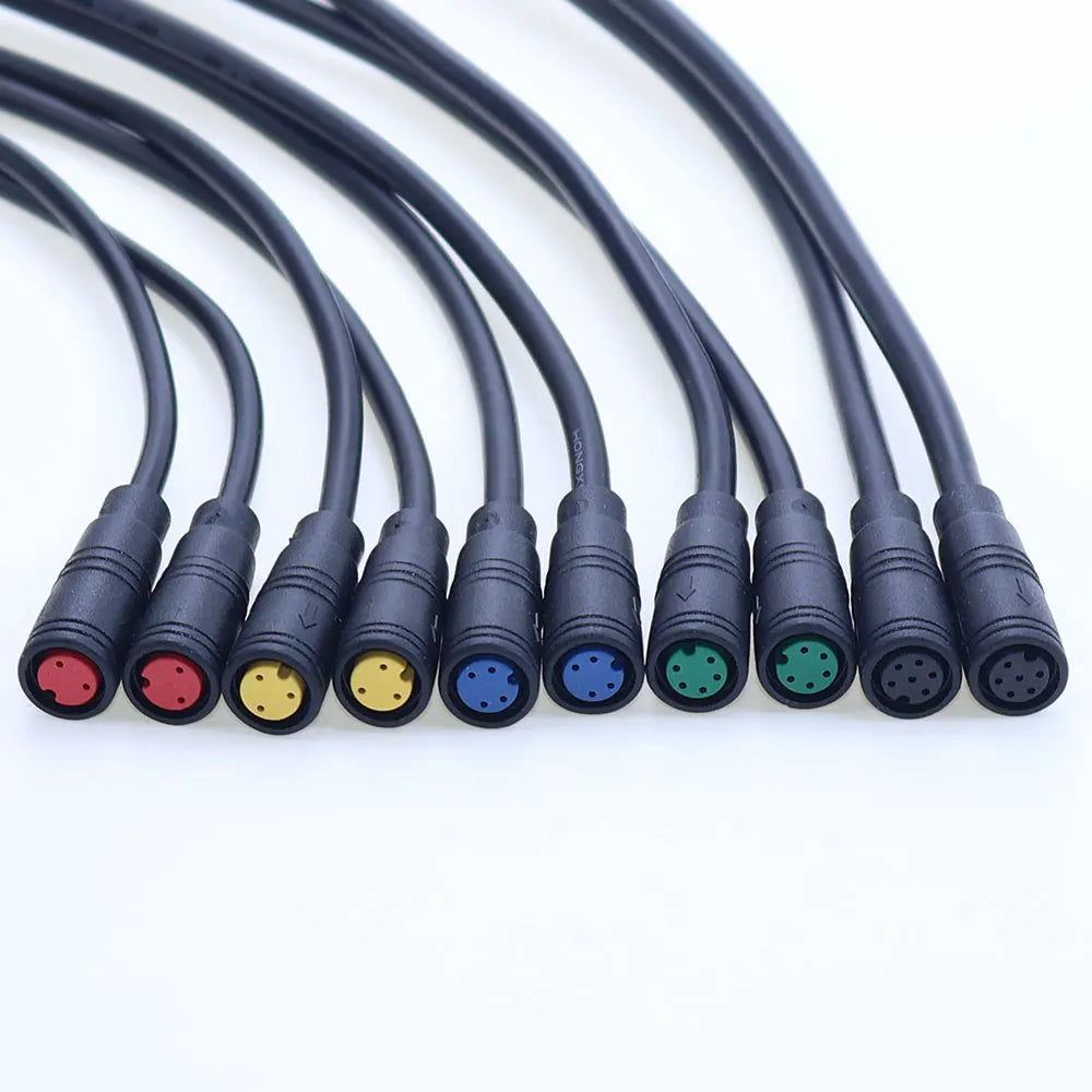 M6 M8 1 Male To 2 Female 2/3/4/5/6 Pin Ebike Splitter Sensor Connector Plug Electric Bicycle Butt Waterproof Cable Joint 40CM