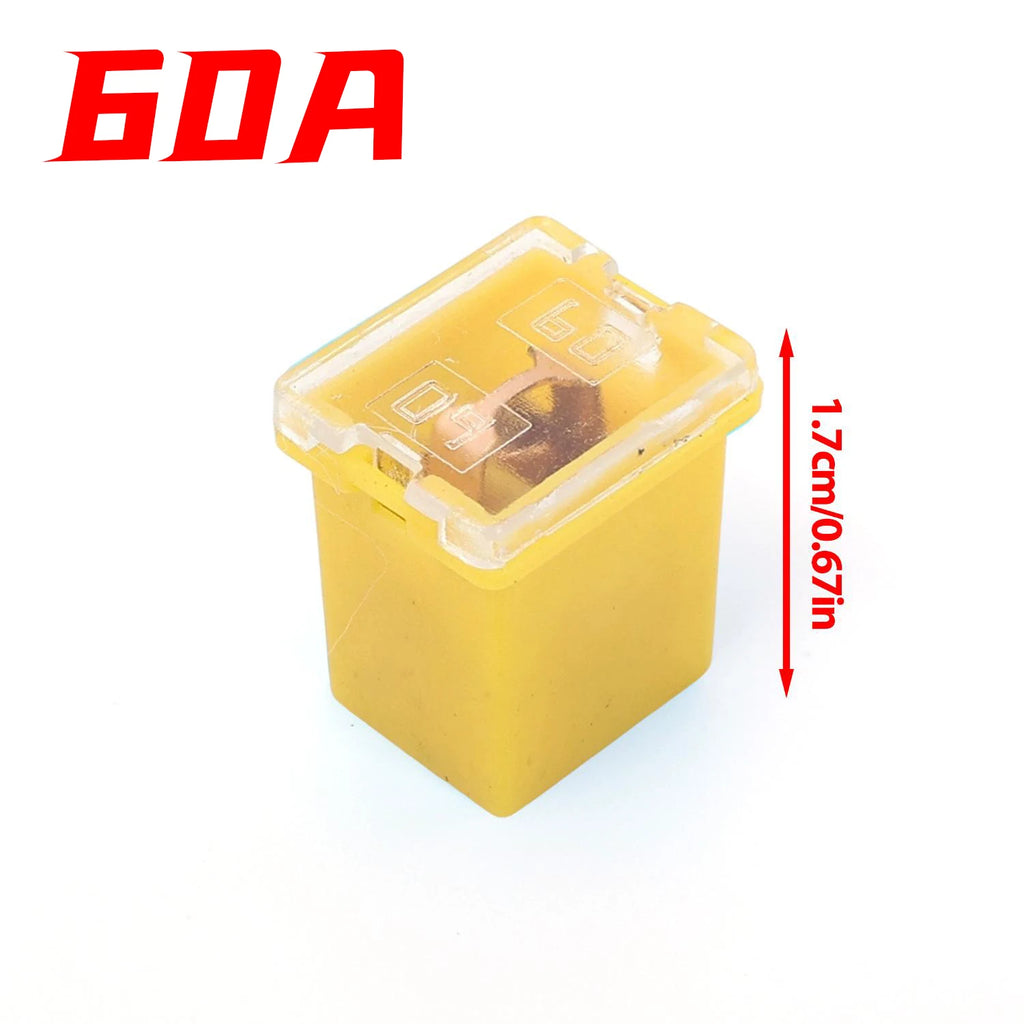 Car Mini Square Fuse 32V 20A-80A Slow Blow Copper Wire Overload Circuit Protection Insert for Car Truck RV Motorcycle Vehicle
