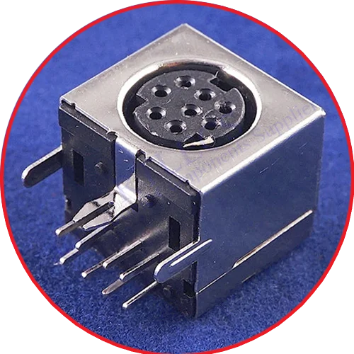 10 Pcs Connnector Mini Din 3 4 5 6 7 8 9 Pin Female Circular Receptacle Power Sockets MD-SM Shield Right Angle Through Holes PCB