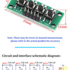 1x4 Single Row 4 Independent Push Button Module Arduino Electronic Experiment Teaching Development Board