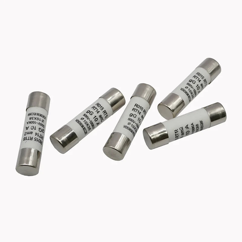 5pcs RO15 Ceramic fuse 10x38mm 0.5A 1A 2A 3A 4A 5A 6A 8A 10A 16A 20A 25A 32A 10*38mm 500V R015 10*38 10X38 FUSE