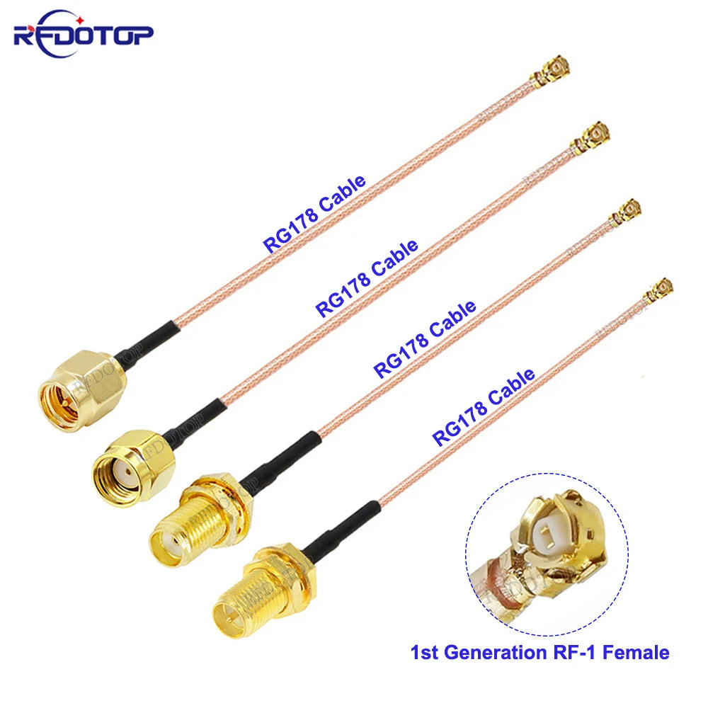 1Pcs RG178 SMA to IPX Cable SMA Male/SMA Female to U.FL IPX-1 RF-1Female Connector RF Coaxial Pigtail Antenna Extension Cables