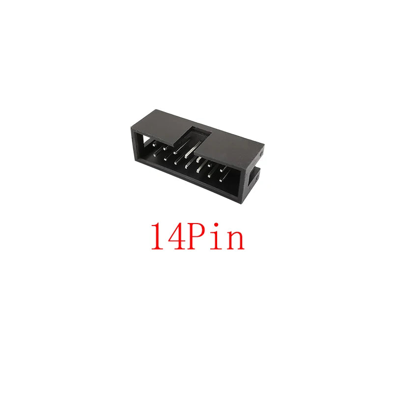 10Pcs DC3 2.54mm Pitch Double Row Male Socket Straight IDC Box Headers PCB Connector 6/8/10/12/14/16/18/20/24/26/30/34/40/50 Pin