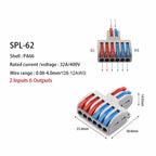 Wire Connector Mini Fast Universal Wiring Electrical Cable Conector LED Lamp Push In Terminal Block 222 SPL-62 SPL-42 Splic