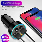 Car Bluetooth Receiver with Lossless Audio Quality MP3 Player, Car Adapter with Cigarette Lighter Socket and Charger