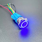 12/16/19/22MM Waterproof Metal Push Button Switch LED Light Momentary Latching Car Engine Power Switch  5V 12V 24V 220V Red Blue