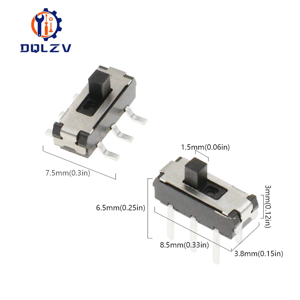 MSS22D18  Miniature SMD DIP Slide Switch 2P2T 6Pin Handle high 2MM for DIY Electronic Accessories