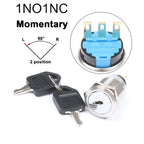2/3 Positions Rotary Buttons 16/19/22mm Metal Brass Chrome Key Push Selector Switch 2NO2NC Press Without LED 2 keys