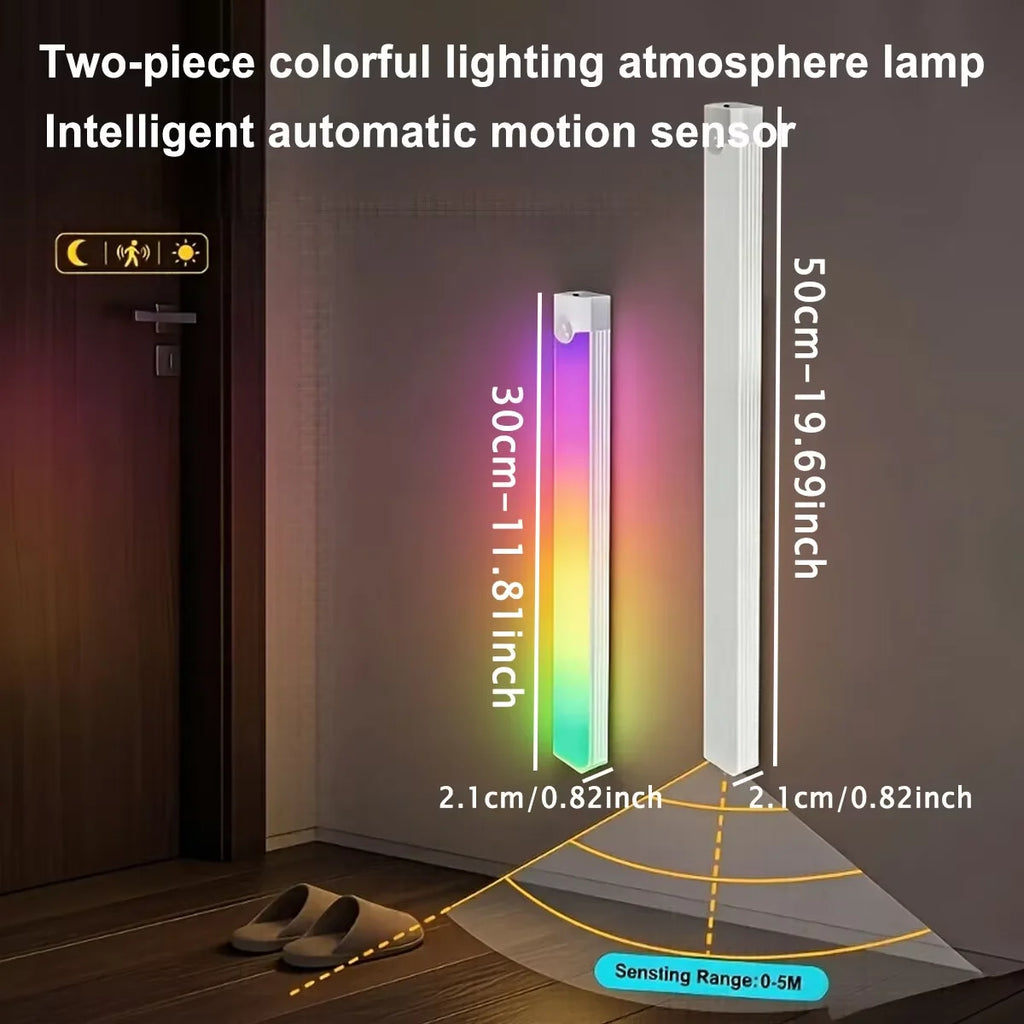 RGB Ambient Sensor Light -  Rechargeable Magnetic Wall Lamp Mood Ambient Light for Cabinet Hallway Stair