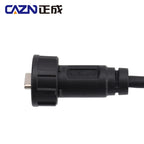 CAZN Waterproof USB C Type-C Cable Male to Male Overmolded Threaded-type Bayonet-type 5.0G 10.0G